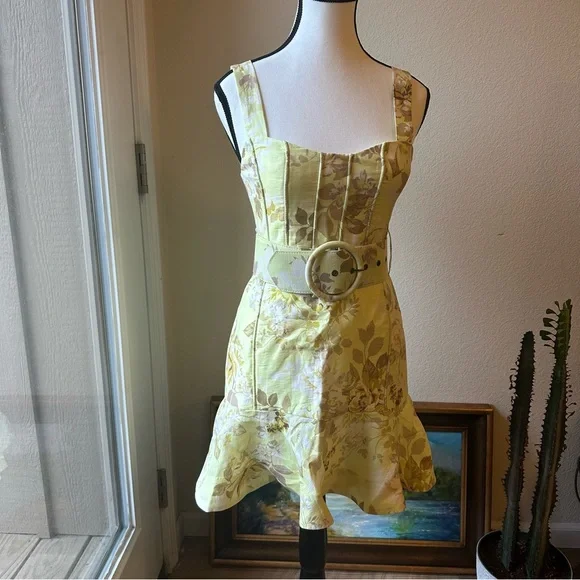 Shona Joy | Dresses | Shona Joy Yellow Floral Mini Dress | Poshmark